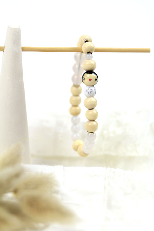 (image pour) Bracelet Cérémonie Petite Croix Argenté Adulte